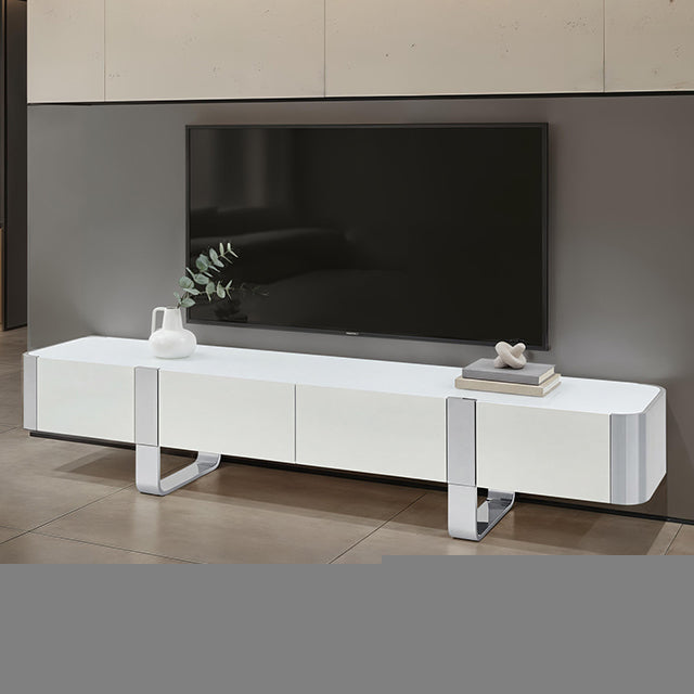 Larvik TV Stand White w/ Silver Frame