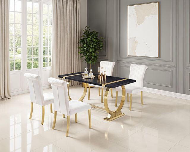 Horley 60" Dining Table, Gold Frame