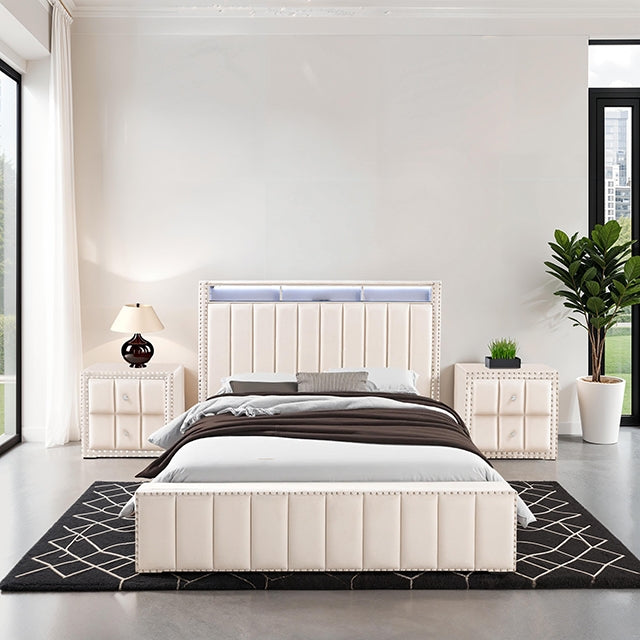 Farese Queen Bed w/ 2 Nightstands